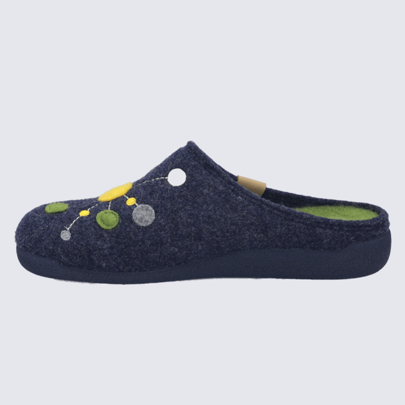 Mules Josef Seibel, mules femme a point en feutrine océan multi