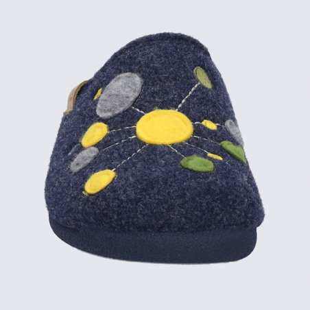 Mules Josef Seibel, mules femme a point en feutrine océan multi