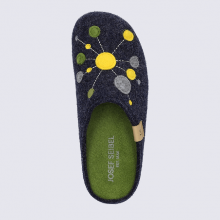 Mules Josef Seibel, mules femme a point en feutrine océan multi