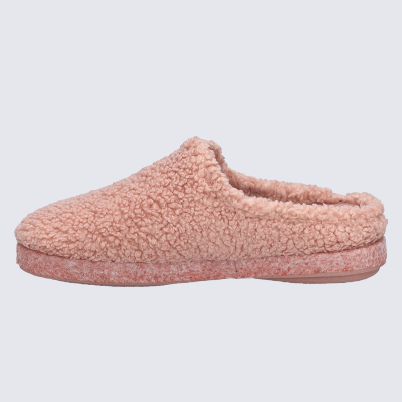 Mules Josef Seibel, mules femme en laine chaude en feutrine rose