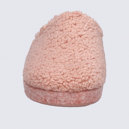 Mules Josef Seibel, mules femme en laine chaude en feutrine rose