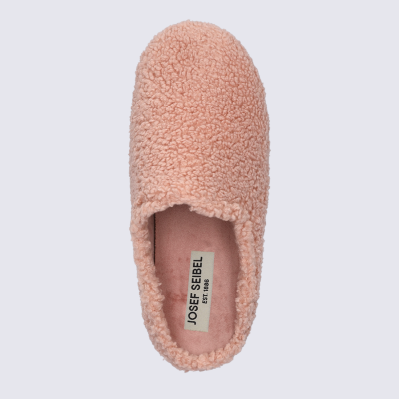 Mules Josef Seibel, mules femme en laine chaude en feutrine rose