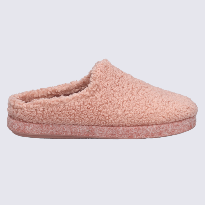 Mules Josef Seibel, mules femme en laine chaude en feutrine rose