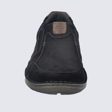 Mocassin Josef Seibel, mocassin homme chic et polyvalent en cuir noir-kombi