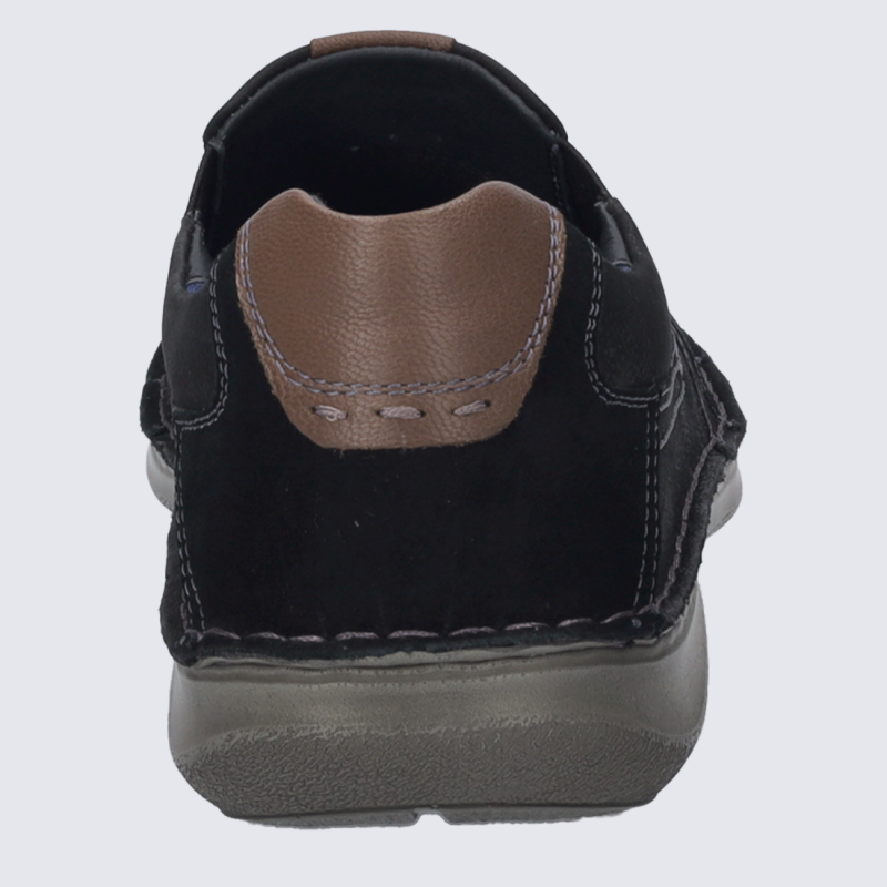 Mocassin Josef Seibel, mocassin homme chic et polyvalent en cuir noir-kombi