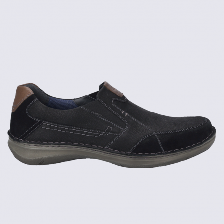 Mocassin Josef Seibel, mocassin homme chic et polyvalent en cuir noir-kombi