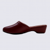 Mules Erel, mules à talons femme en cuir rouge