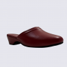 Mules Erel, mules à talons femme en cuir rouge