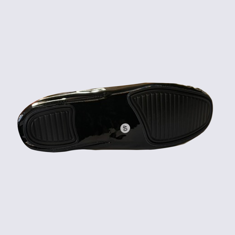 Pantoufle Erel en cuir Monica Vernis noir