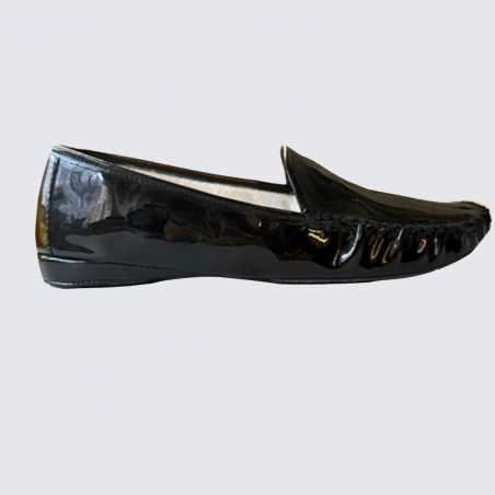 Pantoufle Erel en cuir Monica Vernis noir