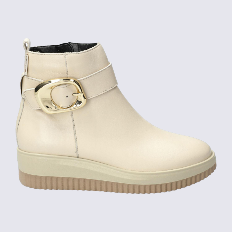 Bottines Mephisto, Bottines femme chic et moderne en cuir sable clair