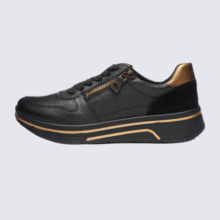 Sneaker Ara, sneaker moderne et polyvalente femme en cuir noir