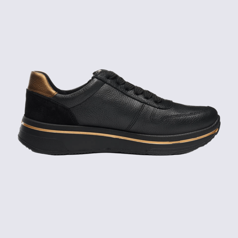 Sneaker Ara, sneaker moderne et polyvalente femme en cuir noir