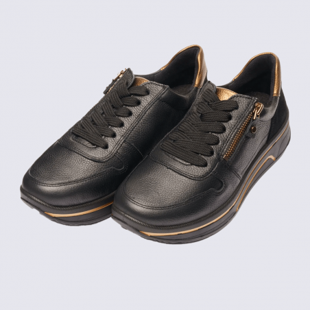 Sneaker Ara, sneaker moderne et polyvalente femme en cuir noir
