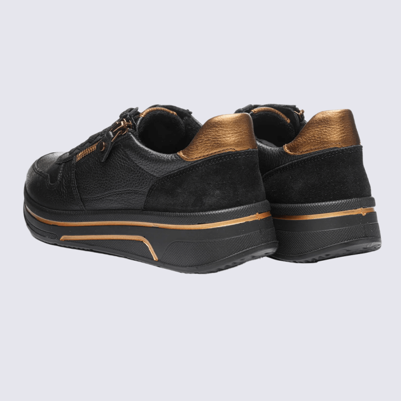 Sneaker Ara, sneaker moderne et polyvalente femme en cuir noir