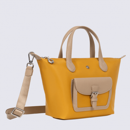Sac Hexagona, sac femme et chic en toile enduite jaune