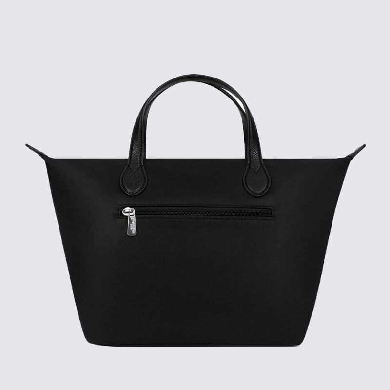 Sac cabas Hexagona, Sac porté main et épaule femme en synthétique noir