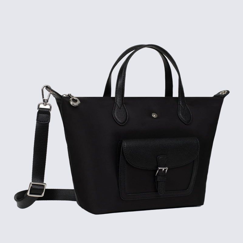 Sac cabas Hexagona, Sac porté main et épaule femme en synthétique noir