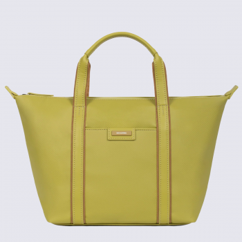 Sac Cabas Hexagona, Sac Cabas simili cuir grainé femme en synthétique vert anis