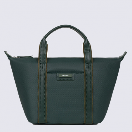 Sac cabas Hexagona, Sac cabas porté main femme en matière synthétique vert foncé sapin