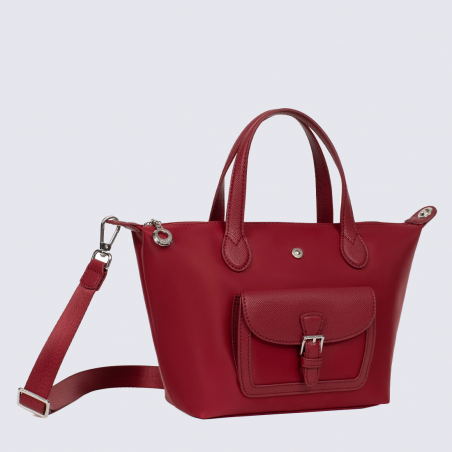 Sac cabas Hexagona, Sac cabas porté main femme en nylon déperlant rouge