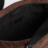 Sac cabas Hexagona, Sac cabas porté main femme en polyester imprimé léopard brun