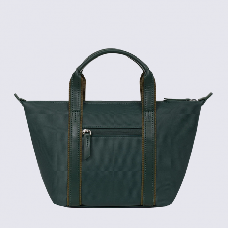 Sac cabas Hexagona, Sac cabas porté main femme en matière synthétique vert foncé sapin