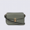 Sac bandoulière Hexagona, sac bandoulière chic femme en cuir kaki
