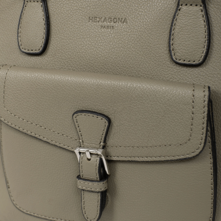 Sac à main Hexagona, Sac à main chic et pratique femme en cuir olive