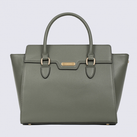 Sac porté main Hexagona, Sac porté main structuré élégant femme en synthétique kaki