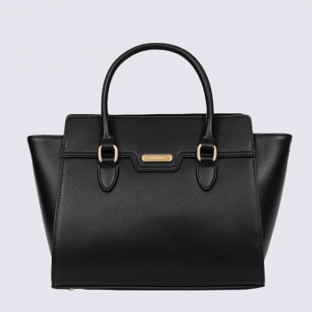 Sac porté main Hexagona, Sac porté main structuré élégant femme en synthétique noir