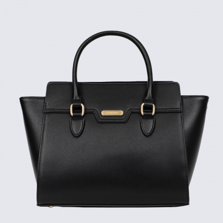 Sac porté main Hexagona, Sac porté main structuré élégant femme en synthétique noir