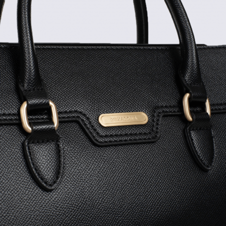 Sac porté main Hexagona, Sac porté main structuré élégant femme en synthétique noir