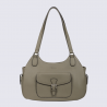 Sac porté épaule Hexagona, Sac porté épaule moderne et chic cuir grainé femme olive