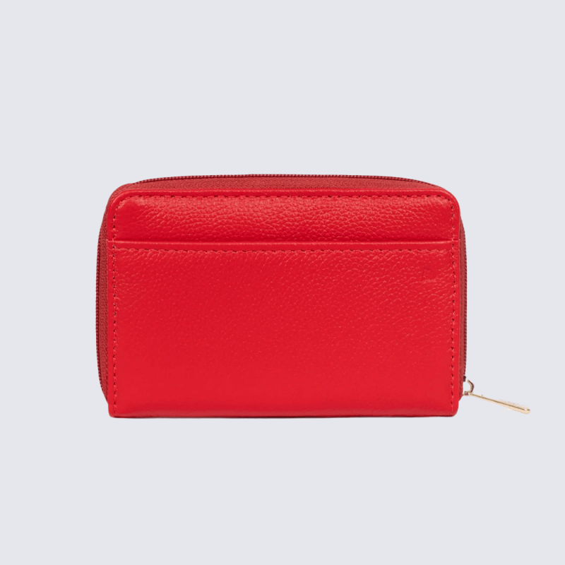 Porte-cartes Hexagona Confort, Porte-cartes compact femme en cuir fraise