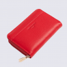 Porte-cartes Hexagona Confort, Porte-cartes compact femme en cuir fraise