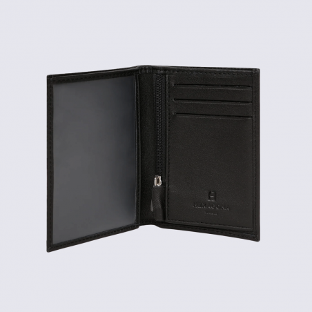 Portefeuille européen Hexagona, Portefeuille européen chic soft Homme cuir noir