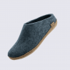 Chaussons Glerups, modèle Slip-On mixte en laine naturelle Denim