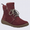 bottines Josef Seibel, bottines confort et chaude femme en cuir nubuck prune