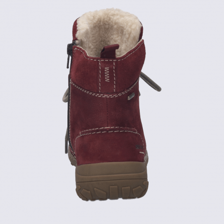 bottines Josef Seibel, bottines confort et chaude femme en cuir nubuck prune