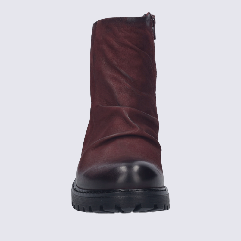 Bottines Josef Seibel, bottines élégantes et chic femme en cuir nubuck bordeaux