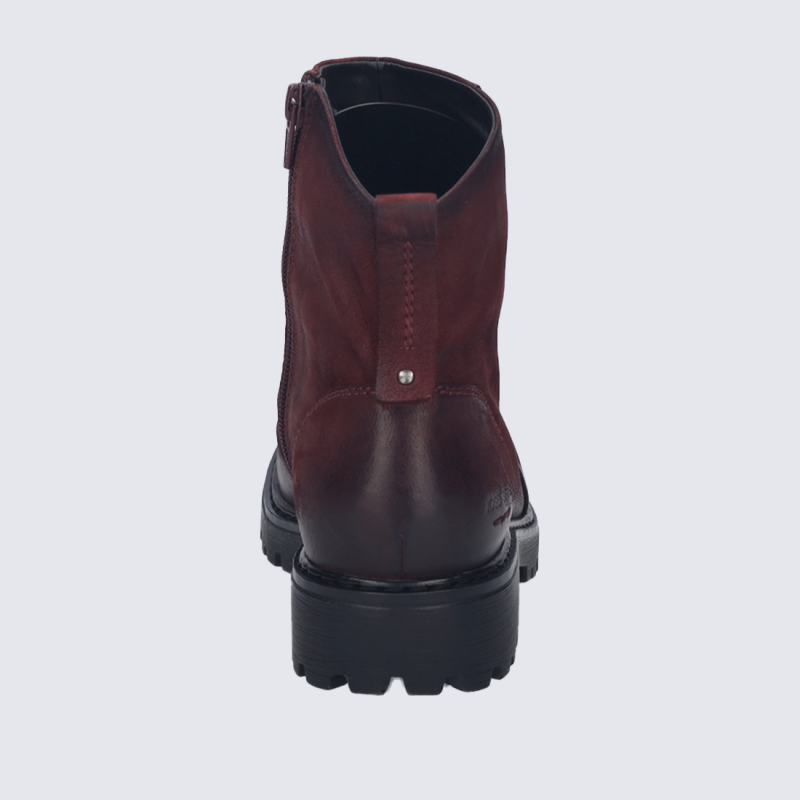 Bottines Josef Seibel, bottines élégantes et chic femme en cuir nubuck bordeaux