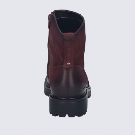 Bottines Josef Seibel, bottines élégantes et chic femme en cuir nubuck bordeaux