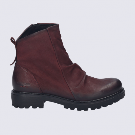 Bottines Josef Seibel, bottines élégantes et chic femme en cuir nubuck bordeaux