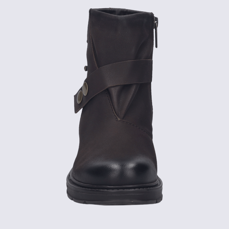 Bottines Roxanna Josef Seibel, Bottines élégantes femmes en cuir nubuck marron