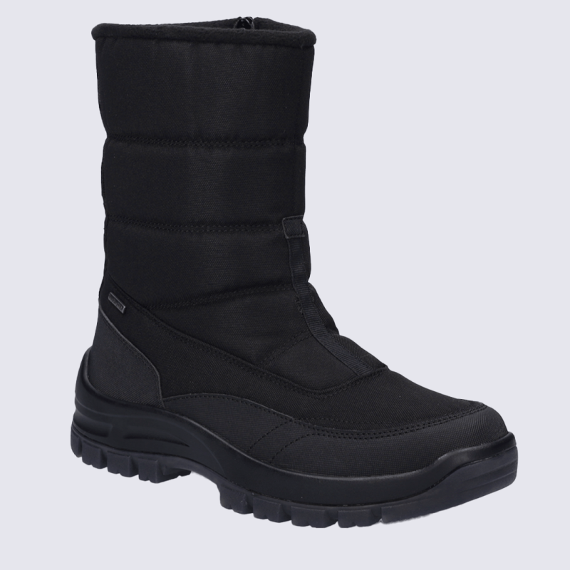 Bottes Josef Seibel, Bottes hiver chaude et confort homme en textile noir