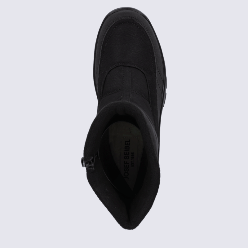 Bottes Josef Seibel, Bottes hiver chaude et confort homme en textile noir