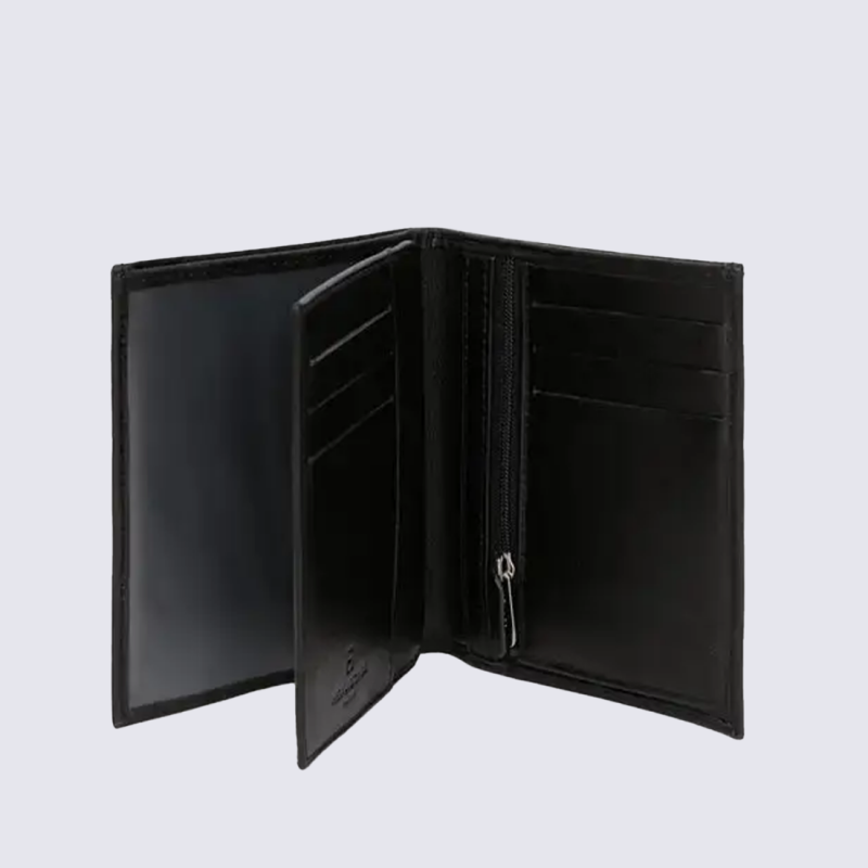 Portefeuille Hexagona, Portefeuille élégant homme en cuir noir