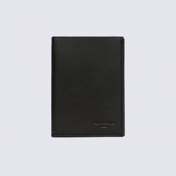 Portefeuille Hexagona, Portefeuille élégant homme en cuir noir