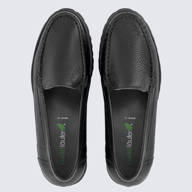 Mocassins Waldläufer, Mocassins confort et chic femme en cuir noir